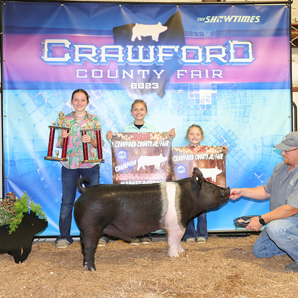 RESERVE CHAMPION BARROW, CHAMPION HEAVY WEIGHT BARROW – 2023 Crawford County, OH