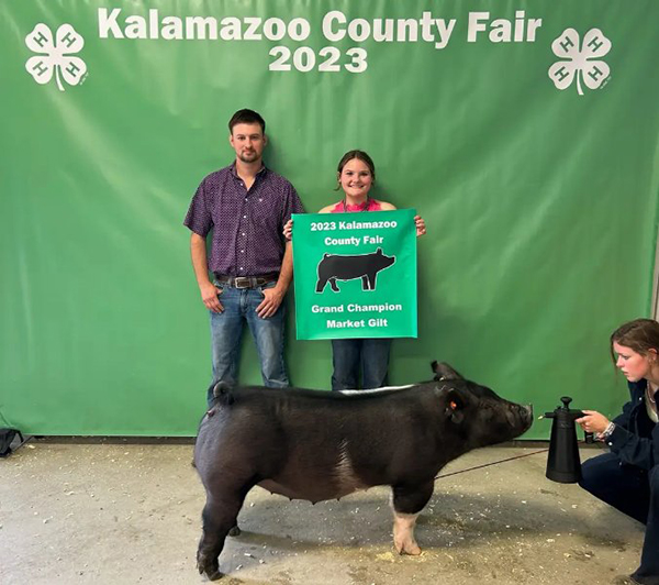 GRAND CHAMPION GILT OVERALL – 2023 Kalamazoo County Fair, MI